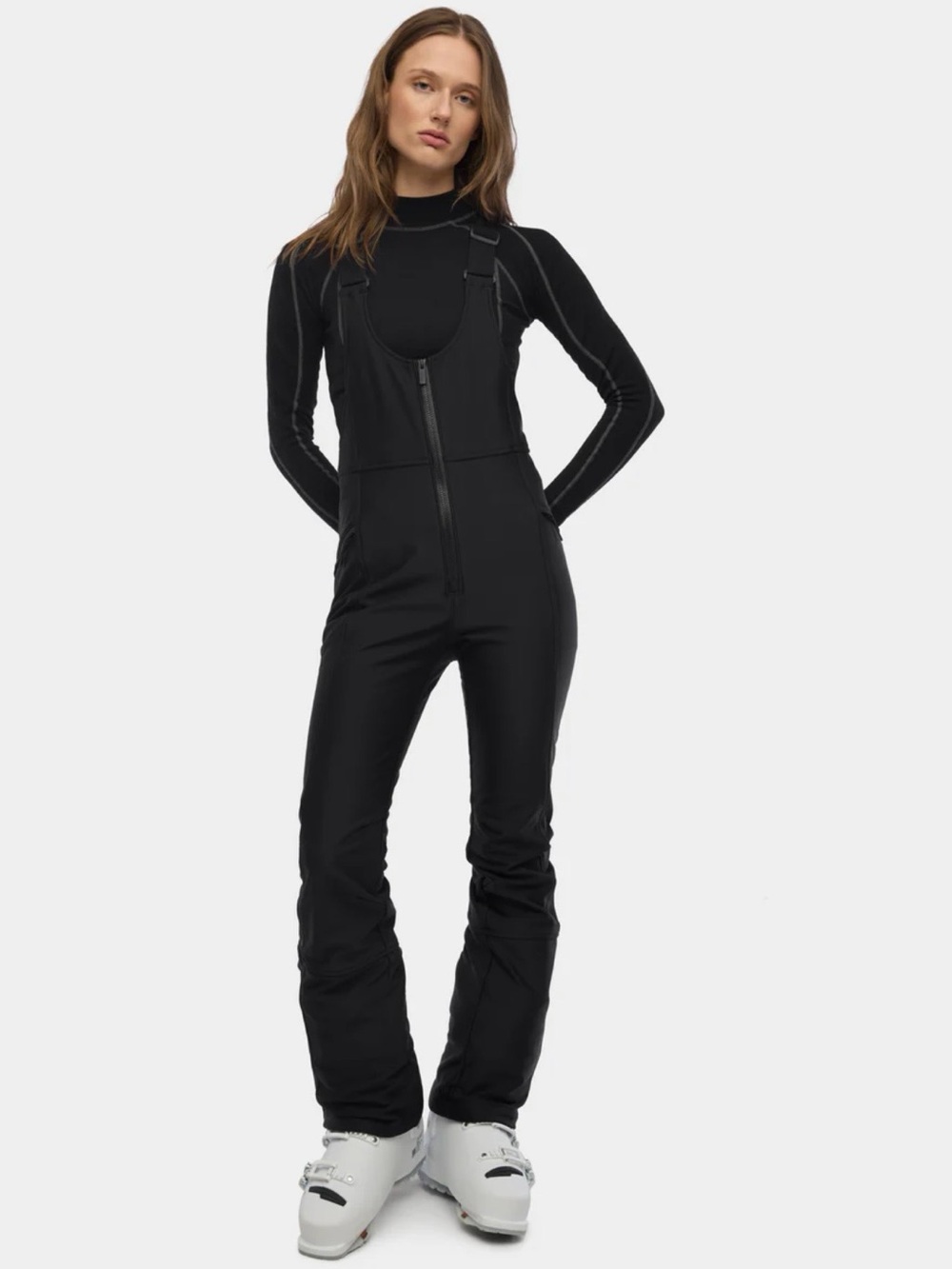 Halfdays Women’s Isabel Soft Shell Bib Pant in Black - 1X/XTG